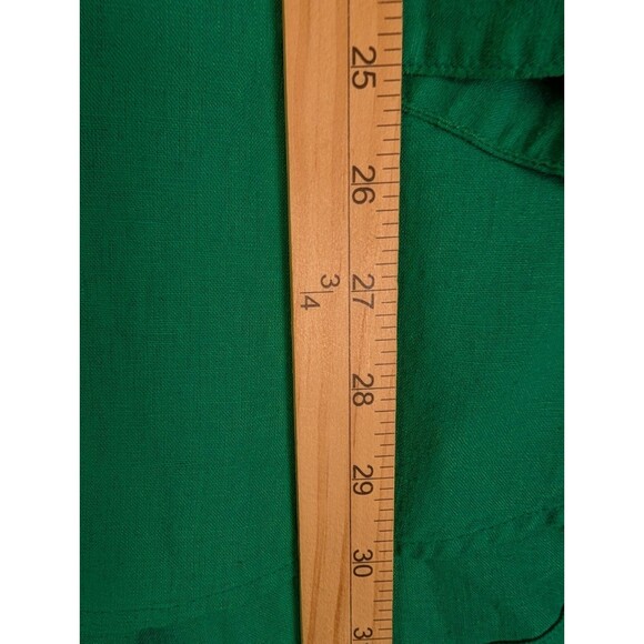 Lane Bryant Womens Top Plus 26/28 Button Up Shirt Linen Blend Kelly Green - Picture 6 of 13